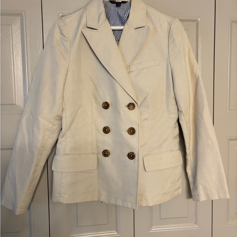 Brooks Brothers Women's Beige Double-Breasted Blazer